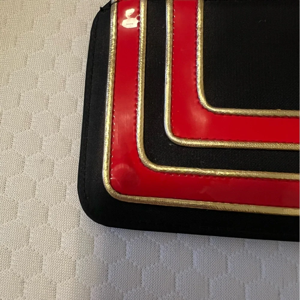 M·A·C Black Red Gold Zipper Makeup Bag / Cosmetic Case